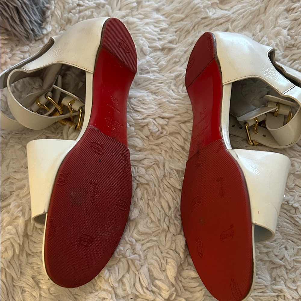 Christian Louboutin White Heels with Red Soles